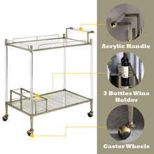 Load image into Gallery viewer, Cirro - Antique Mirror Wire Brass Serving Cart - Antique Brass / White