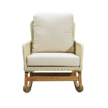 Load image into Gallery viewer, Contemporary Minimalist Wicker Rocking Chair With Soft Polyester Cushions