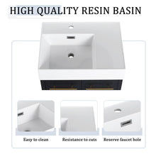 Load image into Gallery viewer, Modern Wall Mounted Bathroom Vanity With Thick Edge Resin Sink And Storage Rack