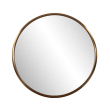 Load image into Gallery viewer, 20" Brass Round Metal Framed Accent Mirror - Antiqued