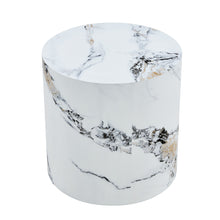 Load image into Gallery viewer, Elegant Cylindrical Table With Patterned Design For Versatile Use - White