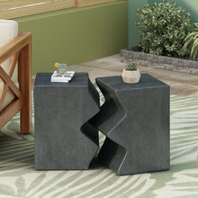 Load image into Gallery viewer, Rectangular Outdoor Indoor Accent Side Table (Set of 2)