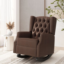 Load image into Gallery viewer, Amedou - Contemporary Tufted Wingback Rocking Chair - Dark Brown