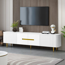 Load image into Gallery viewer, Minimalist TV Stand For TVs Up To 85", Modern Entertainment Center Media Console With 4 Spacious Cabinets For Living Room