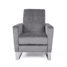 Load image into Gallery viewer, Bolt - Upholstered Recliner Chair With Stainless Steel Base - Gray / Chrome