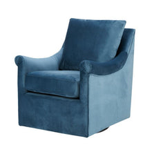 Load image into Gallery viewer, Swivel Chair With Curved Arms And Straight Back - Blue