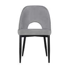Load image into Gallery viewer, Slipcovered Upholstered Velvet Partially Open Back Dining Side Chairs (Set of 2) - Gray