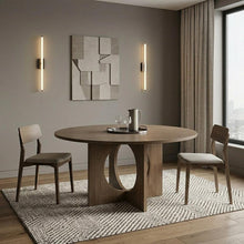 Load image into Gallery viewer, 60" Natural Solid Wood Pedestal Base Round Top Dining Table