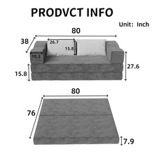 Load image into Gallery viewer, 3 Seat Folding Floor Couch & King Size Bed Mattress