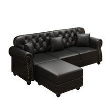 Load image into Gallery viewer, Upholstered Sofa With Nailhead Trim, Rolled Armrests With Ottoman