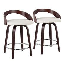 Load image into Gallery viewer, Grotto - Contemporary Fixed Height Counter Stool & Swivel With Round Footrest (Set of 2)