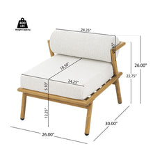Load image into Gallery viewer, La Fiora - Outdoor Patio Iron Club Chair (Set of 2) - Off White / Teak