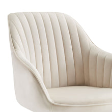 Load image into Gallery viewer, Velvet And Gold Swivel Arm Chair 23" - Off White