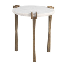 Load image into Gallery viewer, 22" Iron Pedestal End Table - White