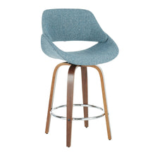 Load image into Gallery viewer, Fabrico - Mid Century Modern, Fixed Height Counter Stool With Round Footrest (Set of 2)