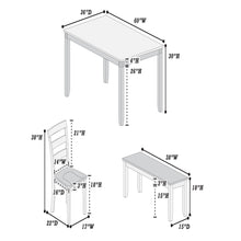 Load image into Gallery viewer, 6 Piece Dining Set Table With 4 Side Chairs And Bench - Light Brown / White