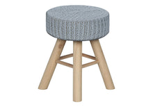 Load image into Gallery viewer, Cotton Blend Round Ottoman - Gray / Natural