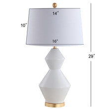 Load image into Gallery viewer, Novelty Bedside Lamp With Drum Shade - White / Gold