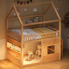 Load image into Gallery viewer, House Bed With Built-In LED Shelf Light