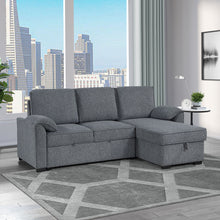 Load image into Gallery viewer, Rebecca - Sofa With Pull Out Bed, Storage Chaise, USB And Cup Holders - Dark Gray