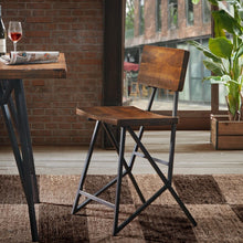 Load image into Gallery viewer, Trestle Counter Stool With Reclaimed - Reclaimed Brown / Gun Metal