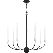 Load image into Gallery viewer, 30" Seven Light Dimmable Chandelier With Shades - Black
