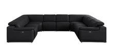 Load image into Gallery viewer, Leather Modular U Shaped Eight Piece Corner Sectional - Black