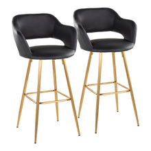 Load image into Gallery viewer, Margarite - Contemporary Fixed Height Barstool With Footrest (Set of 2) With Square