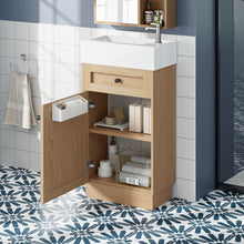 Load image into Gallery viewer, Bathroom Vanity With Reversible Resin Sink, Cabinet & Zinc Alloy Handles - Wood