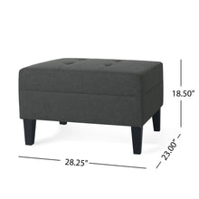 Load image into Gallery viewer, Classic Ottoman With Birch Wood Legs And Fabric Upholstery