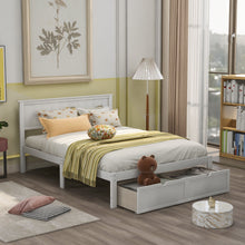Load image into Gallery viewer, Full Size Platform Bed With Under Bed Drawers - White