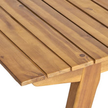 Load image into Gallery viewer, Outdoor 7 Pieces Patio Slat Design Acacia Upholstered Dining Set