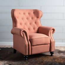 Load image into Gallery viewer, Contemporary Style Push Back Recliner With Button Tufted Stitching And Nailhead Trim