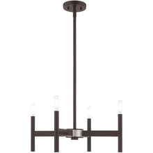 Load image into Gallery viewer, 20" Four Light Dimmable Chandelier With Shades - Bronze