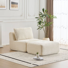 Load image into Gallery viewer, Single Chaise Longue With Movable Ottoman For Living Room