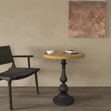 Load image into Gallery viewer, Round End Table With Pedestal Base - Natural Wood