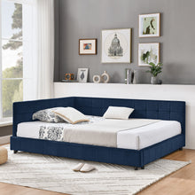 Load image into Gallery viewer, Mid-Century Storage Upholstered Tufted Bed Frame With Backrest And Armrests