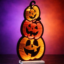 Load image into Gallery viewer, Halloween Jack-O-Lantern Tabletop Sign With LED (633942) - Orange / Black / Yellow