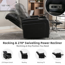 Load image into Gallery viewer, 270 Degree Swivel Power Recliner With Tray Table, Phone Holder, Cup Holder, USB Port