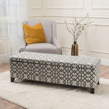 Load image into Gallery viewer, Quotient - Upholstered Storage Ottoman With Tapered Block Feet - Gray / White