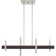Load image into Gallery viewer, Four Light Dimmable Chandelier With Shades - Nickel