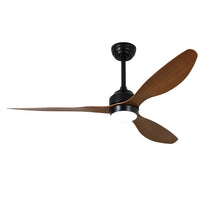 Load image into Gallery viewer, Ceiling Fan With Lights Quiet DC Motor 3 Blade Ceiling Fans 6 Speed Levels, Reversible Ceiling Fan - Matte Black / Wood
