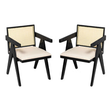 Load image into Gallery viewer, Chandigarh Farmhouse Style Cane Upholstered Dining Chairs (Set of 2)