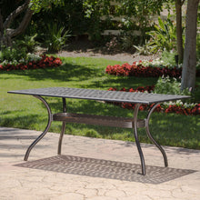 Load image into Gallery viewer, Enchantia - Outdoor Rectangular Dining Table With Weave Tabletop And Flared Legs - Copper