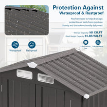 Load image into Gallery viewer, Compact Outdoor Storage Shed With Peaked Roof And Lockable Door - Gray