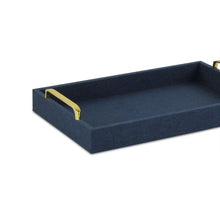 Load image into Gallery viewer, Linen And Wooden Tray - Navy Blue