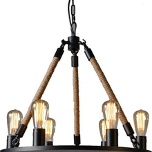 Load image into Gallery viewer, Unique Statement Six Light Metal Chandelier - Brown / Black