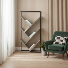 Load image into Gallery viewer, Five Tier Geometric Bookcase - Gray