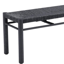 Load image into Gallery viewer, 48" Black Metal and Wicker Bench