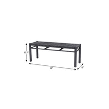Load image into Gallery viewer, 48" Black Metal and Wicker Bench